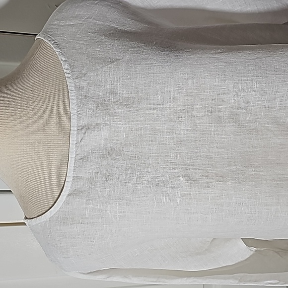 GIUSY white 100% linen made in Italy women's top. Oversized small Raglan sleeves - Picture 2 of 11